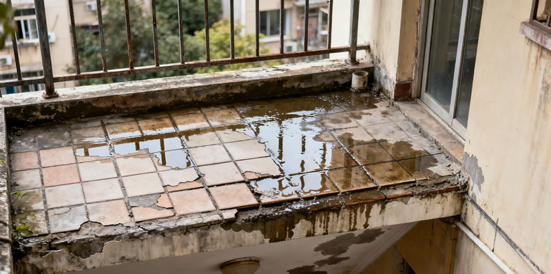 贵阳防水公司告诉你老房阳台防水层老化导致地面渗水该怎么处理？